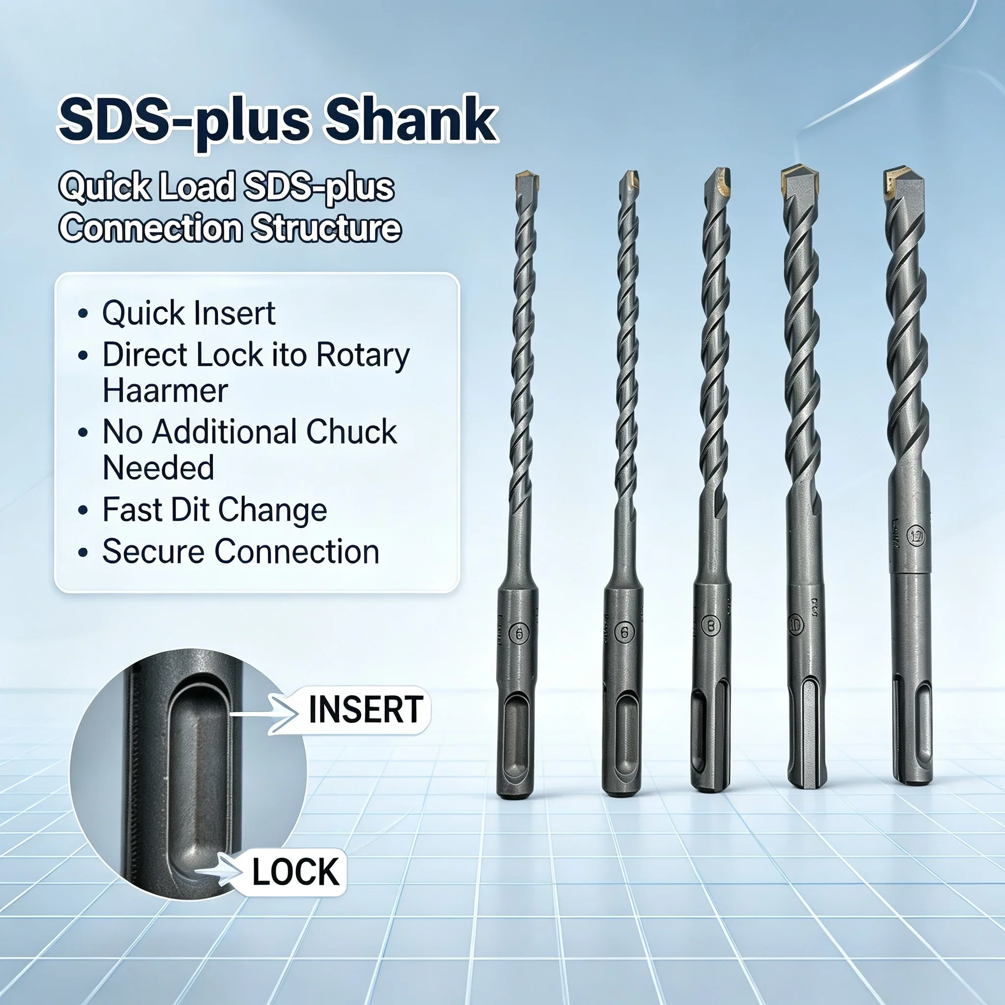 Concrete Breaker Demolition - Bosch SDS‑plus‑1 5Pcs Mata Bor Palu