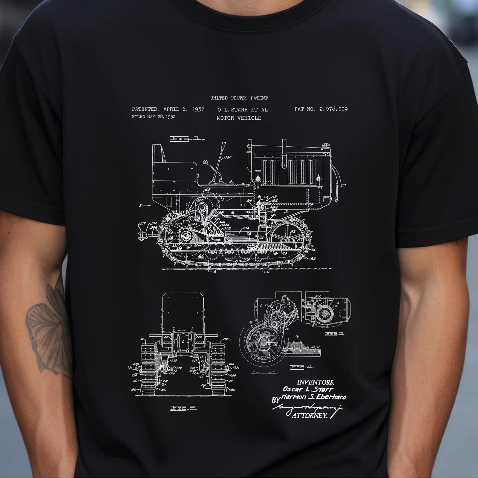 Heavy Equipment Engineer - Kaos bergambar desain paten Amerika Serikat